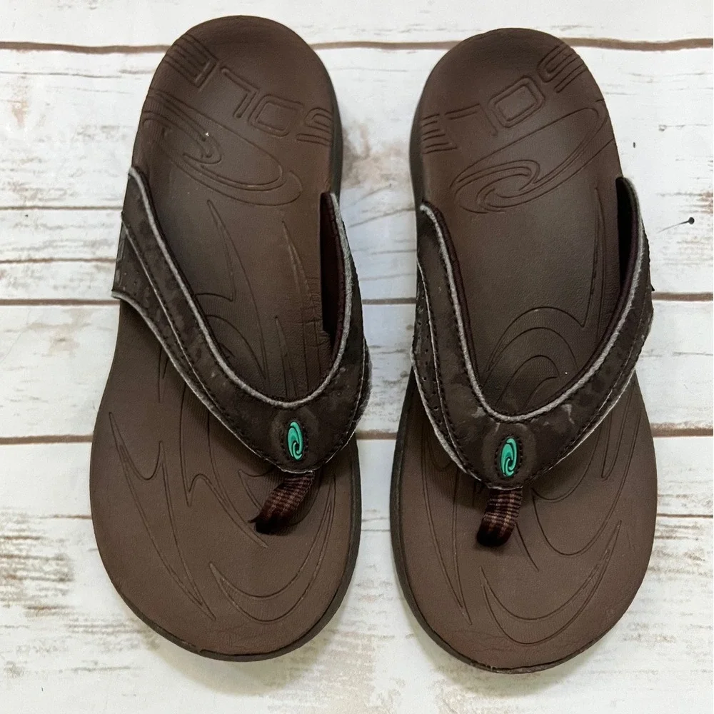 SOLE Flip Flop Sandals Brown Orthopedic Contoured‎ Footbed W5